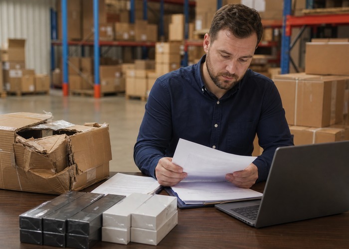 Disposable Vape Receiving Checklist for Partial Carton Arrivals storage and inventory review scene